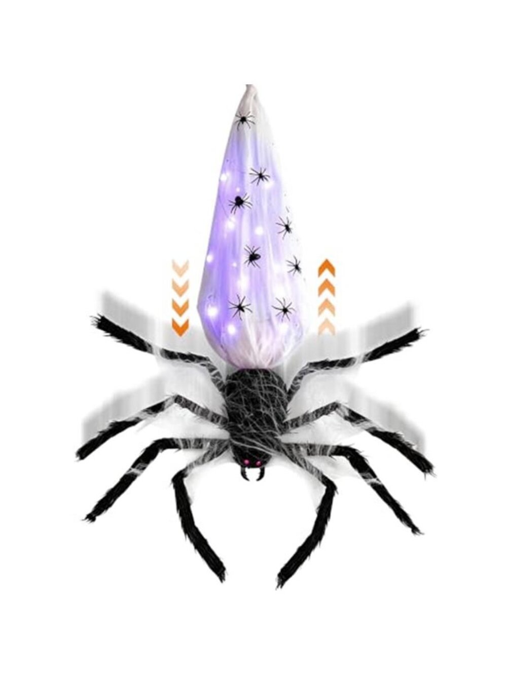 3FT Hanging Halloween Animatronic Spider Decorations Outdoor, Sound Activated